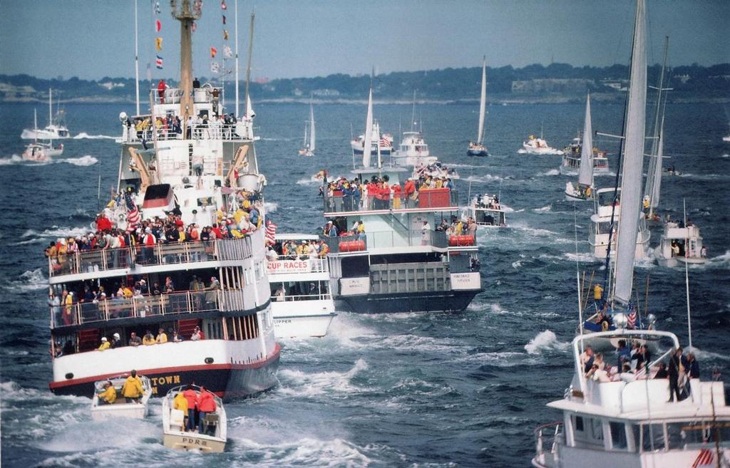 Spectator fleet circles the course - 1974 America’s Cup © Paul Darling Photography Maritime Productions www.sail-world.com/nz