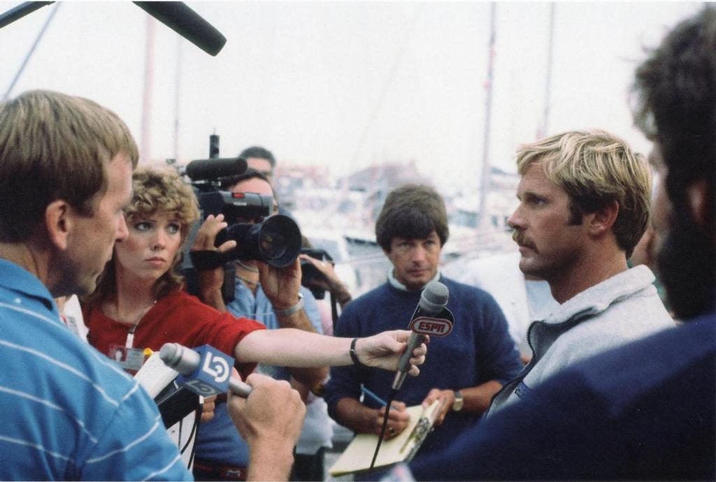 John Kolius the very able skipper of Courageous in the Defender Trials, who was eliminated after losing two races in one day to Liberty. photo copyright Maritime Productions LLC http://www.maritimeproductions.tv/ taken at  and featuring the  class