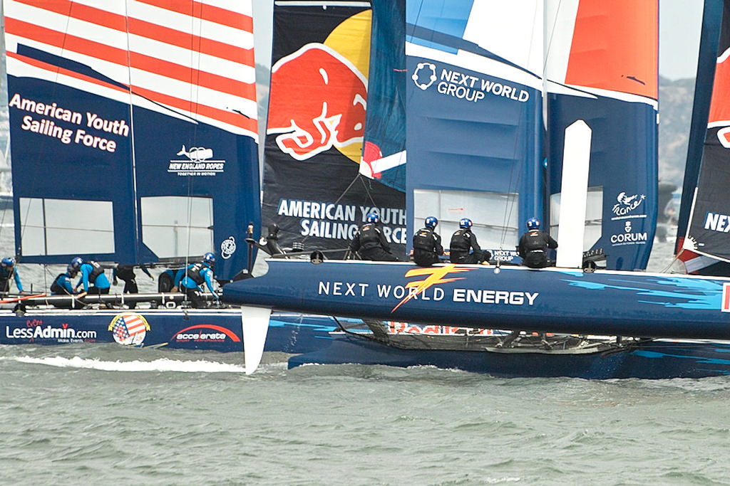 The French and US team AC45s - Red Bull Youth America’s Cup © Chuck Lantz http://www.ChuckLantz.com