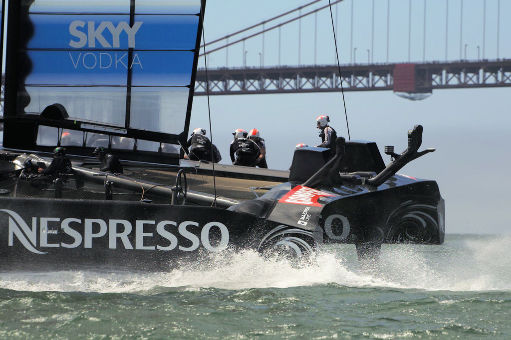 Another view showing the new box-like structures.  - America's Cup photo copyright Chuck Lantz http://www.ChuckLantz.com taken at  and featuring the  class