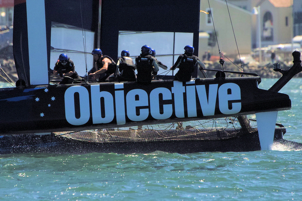 Team Objective Australia rounds a mark in front of the St. Francis YC - Youth AC © Chuck Lantz http://www.ChuckLantz.com