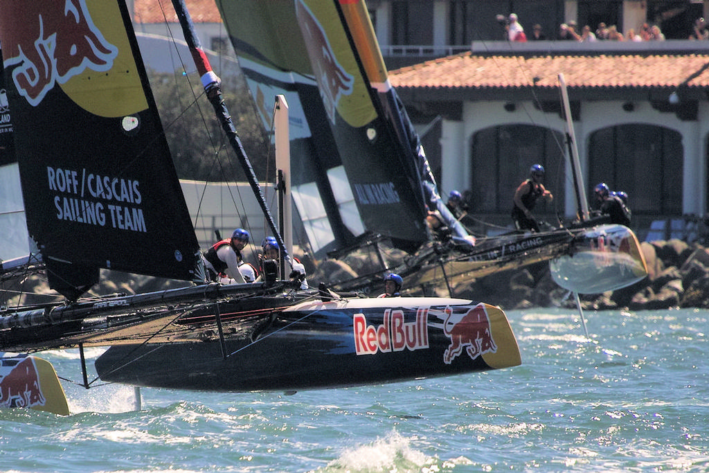 Team Roff-Cascais of Portugal leads Germany's All In racing around a mark - Youth AC photo copyright Chuck Lantz http://www.ChuckLantz.com taken at  and featuring the  class