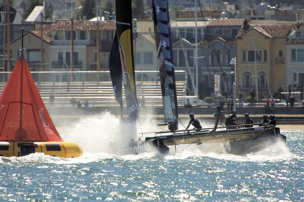 Needless to say, the AC45s are wet boats. - Red Bull Youth AC photo copyright Chuck Lantz http://www.ChuckLantz.com taken at  and featuring the  class