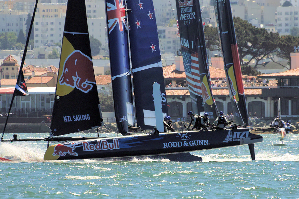 NZL leads USA 2 around a mark - Red Bull Youth AC photo copyright Chuck Lantz http://www.ChuckLantz.com taken at  and featuring the  class