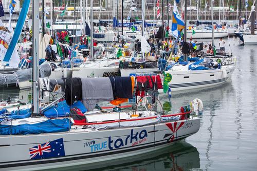 Drying out in Plymouth Yacht Haven. ©  RORC / Tom Gruitt