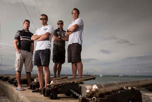 Nick, Alex and Paul joined by Sam Lutman-Pauc - Cowes Week 2013, Volvo Sailing Speed Challenge © Mark Lloyd http://www.lloyd-images.com