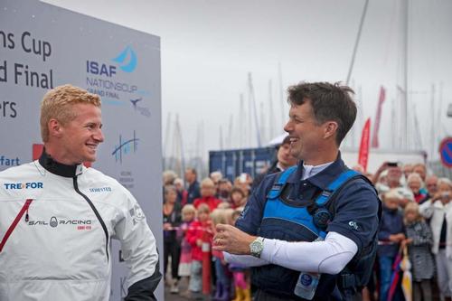 Crown Prince Frederik of Denmark and Nicolai Sehested share a joke after their match. © Seaclear Communications http://www.seaclearcommunications.com/