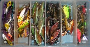 A small selection of blades that the author uses when it comes to tageting whiting photo copyright Gary Brown taken at  and featuring the  class