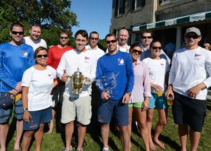 The New York team with the Morgan Cup and keeper trophy photo copyright Stuart Streuli / New York Yacht Club taken at  and featuring the  class