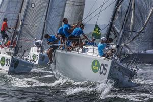 ENFANT TERRIBLE (ITA) starting the manoeuvre for rounding the top mark - 2013 Rolex Farr 40 World Championship photo copyright  Rolex/Daniel Forster http://www.regattanews.com taken at  and featuring the  class