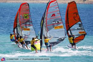 Pumping out of the first mark - PWA Alacati World Cup 2013 Day 2 photo copyright  John Carter / PWA http://www.pwaworldtour.com taken at  and featuring the  class