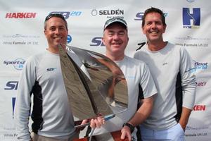 SB20 Grand Slam Winners left to right Richard Lovering, Jerry Hill, Craig Spike Watson photo copyright Katie Jackson taken at  and featuring the  class