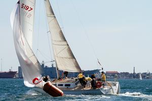 Great crew work on Take Five, as is evidenced by the kite being nearly at full hoist as they go around the mark. - Nautilus Marine Winter Series photo copyright  Alex McKinnon Photography http://www.alexmckinnonphotography.com taken at  and featuring the  class