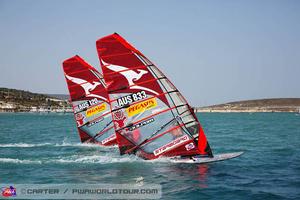 The Aussies warming up - PWA Alacati World Cup 2013 photo copyright  John Carter / PWA http://www.pwaworldtour.com taken at  and featuring the  class