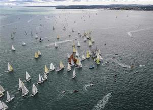 The IRC Class 4 fleet at the start of the 45th edition of the Rolex Fastnet Race photo copyright  Rolex/ Kurt Arrigo http://www.regattanews.com taken at  and featuring the  class