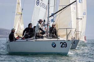 Howth Yacht Club, Co. Dublin, Ireland; Tuesday 27th August 2013: Japan's Koji Matsumoto on day two of the BMW J24 World Championships before racing was abandoned due to lack of wind.  The programme will continue for the rest of the week until Friday's final when fresher conditions have been forecast. photo copyright David Branigan/Oceansport http://www.oceansport.ie/ taken at  and featuring the  class