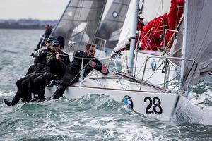 Howth Yacht Club, Co. Dublin, Ireland; Wednesday 28th August 2013: Tim Healy's Helly Hansen competing in race 4 of the BMW J24 World Championships at Howth Yacht Club. photo copyright David Branigan/Oceansport http://www.oceansport.ie/ taken at  and featuring the  class