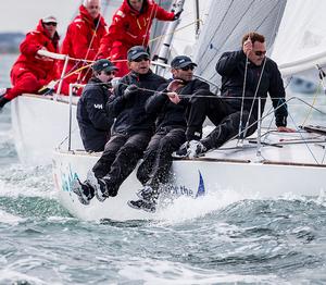 Howth Yacht Club, Co. Dublin, Ireland; Wednesday 28th August 2013: Tim Healy's Helly Hansen competing in race 4 of the BMW J24 World Championships at Howth Yacht Club. photo copyright David Branigan/Oceansport http://www.oceansport.ie/ taken at  and featuring the  class