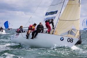 Howth Yacht Club, Co. Dublin, Ireland; Thursday 29th August 2013: The Howth Yacht Club Under 25 keelboat team competing on Euro Car Parks in Race 7 of the BMW J24 World Championships off Ireland's Eye. photo copyright David Branigan/Oceansport http://www.oceansport.ie/ taken at  and featuring the  class