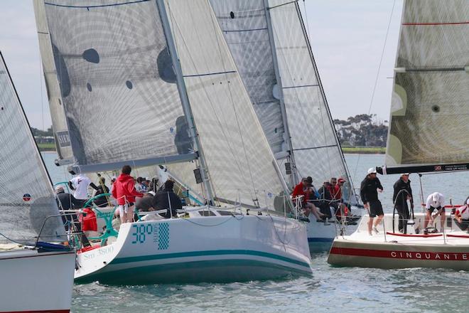 Close start with 38 Degrees south  - Morris Finance Sydney 38 Short Course Regatta 2013 © Teri Dodds http://www.teridodds.com