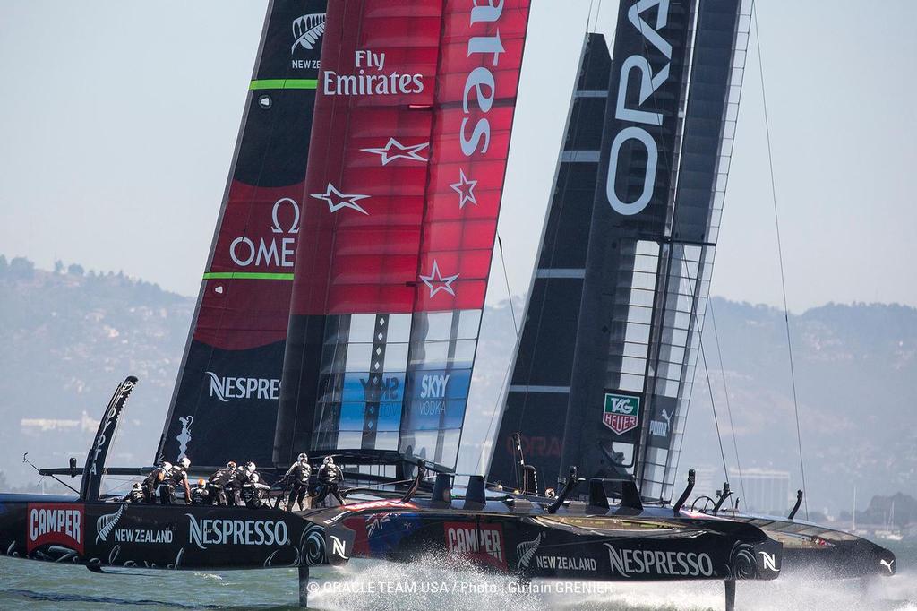 AC34 Match / Emirates Team NZ chases Oracle Team USA Day 9, Race 12 photo copyright Guilain Grenier Oracle Team USA http://www.oracleteamusamedia.com/ taken at  and featuring the  class