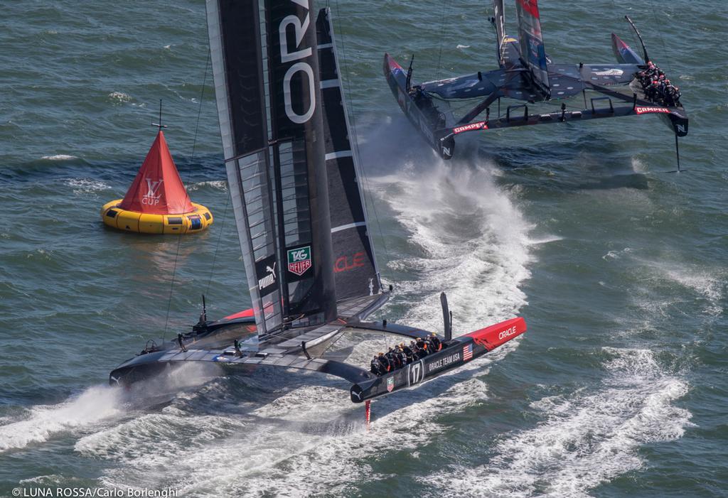 San Francisco, 14/09/13
34th AMERICA'S CUP
America's Cup Final 5
Emirates Team New Zealand vs Oracle Team USA
Photo: Â© LUNA ROSSA/Carlo Borlenghi photo copyright Carlo Borlenghi/Luna Rossa http://www.lunarossachallenge.com taken at  and featuring the  class