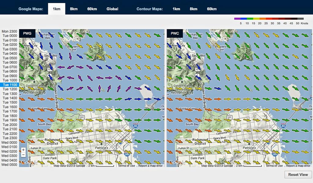 Wind map for September 17, 2013 San Francisco at 1100hrs photo copyright PredictWind.com www.predictwind.com taken at  and featuring the  class