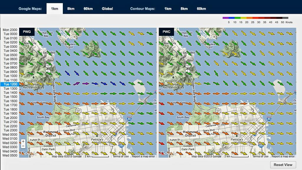 Wind map for September 17, 2013 San Francisco at 1200hrs photo copyright PredictWind.com www.predictwind.com taken at  and featuring the  class
