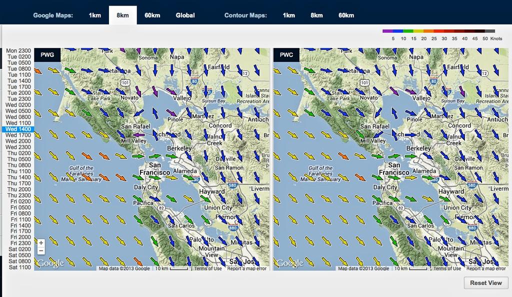 High level wind map for September 17, 2013 San Francisco at 1400hrs photo copyright PredictWind.com www.predictwind.com taken at  and featuring the  class