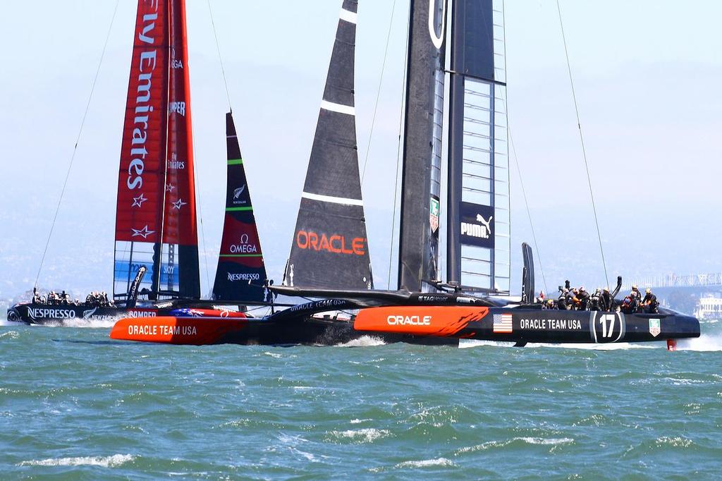 Oracle Team USA v Emirates Team New Zealand. America's Cup Day 5 San Francisco. Oracle Team USA leads Race 8 photo copyright Richard Gladwell www.photosport.co.nz taken at  and featuring the  class