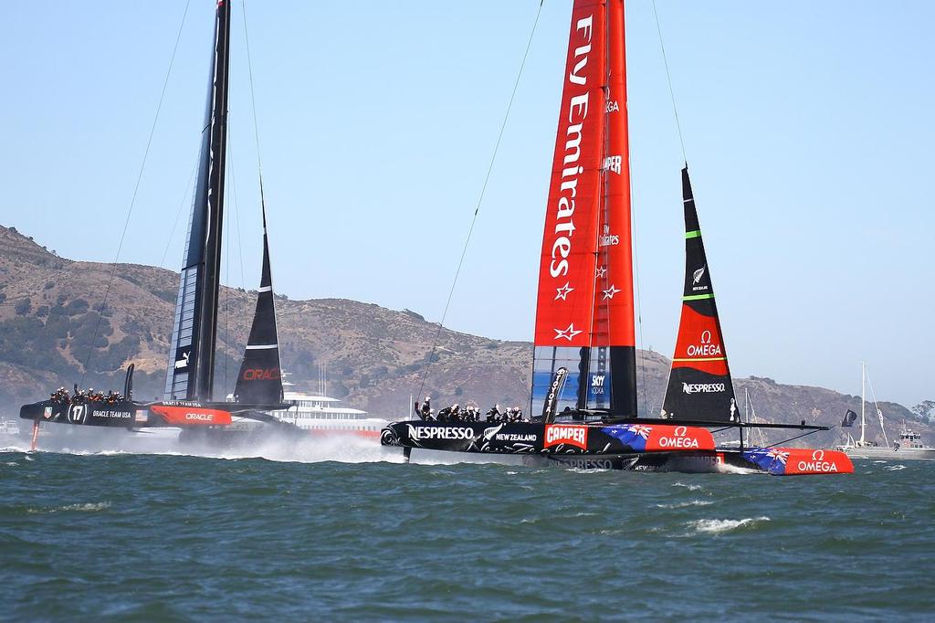 Oracle Team USA v Emirates Team New Zealand. America's Cup Day 8 San Francisco. Emirates Team NZ photo copyright Richard Gladwell www.photosport.co.nz taken at  and featuring the  class