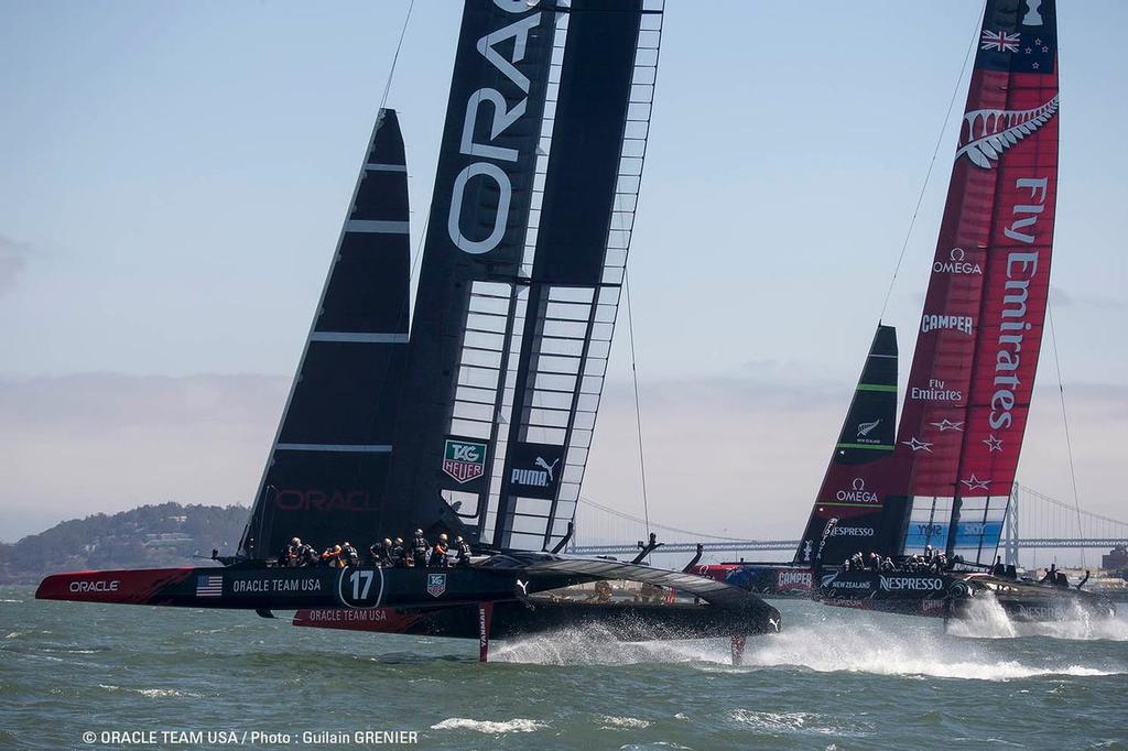 AC34 Match / ETNZ vs OTUSA DAY 5 RACE 8 / 34th America's Cup / ORACLE TEAM USA / San Francisco (USA) / 14-09-2013 photo copyright Guilain Grenier Oracle Team USA http://www.oracleteamusamedia.com/ taken at  and featuring the  class