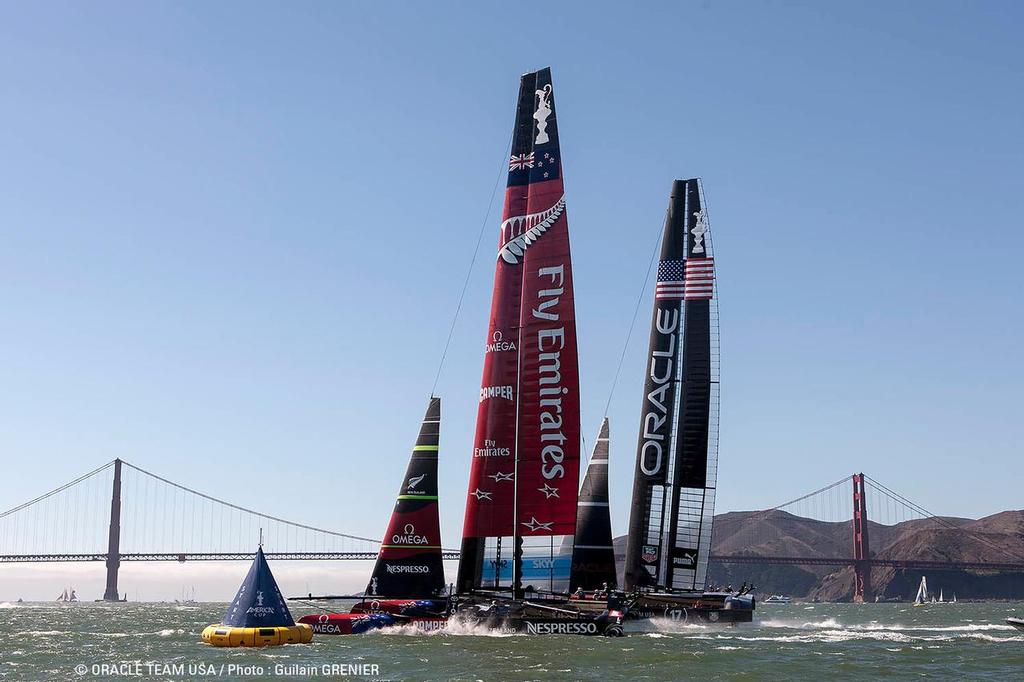 AC34 Match / ETNZ vs OTUSA DAY 5 RACE 8 / 34th America's Cup / ORACLE TEAM USA / San Francisco (USA) / 14-09-2013 photo copyright Guilain Grenier Oracle Team USA http://www.oracleteamusamedia.com/ taken at  and featuring the  class