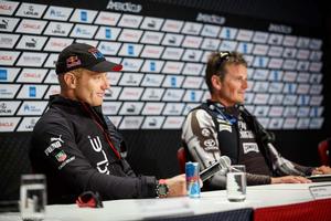 19/09/2013 - San Francisco (USA CA) - 34th America's Cup - Oracle Team USA's Jimmy Spithill and Emirates Team New Zealand's Dean Barker photo copyright ACEA / Photo Abner Kingman http://photo.americascup.com taken at  and featuring the  class