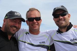 Gill Race Team Winners of the Audi SB20 World Championships (l to r) Stephen White-Craig Burlton-Adam Heeley photo copyright Katie Jackson/SB20 Class taken at  and featuring the  class