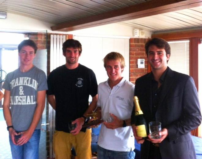 Arthur Herreman (white shirt) and his crew from Le Havre, winners of the Royal Southern Yacht Club’s Match  © Ed Dyer