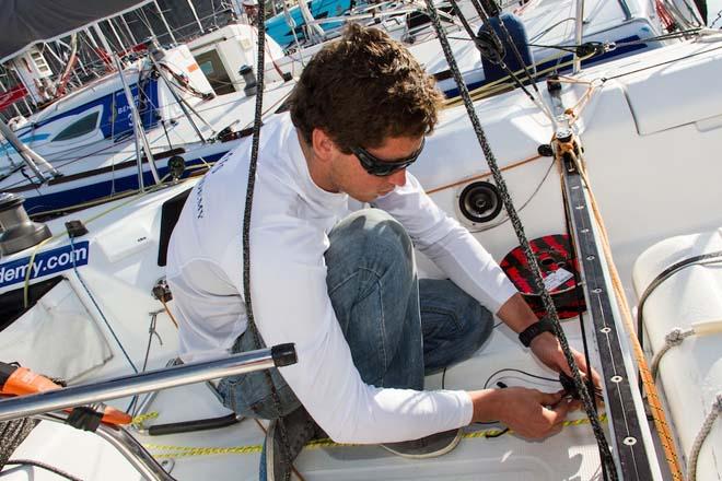 Jack doing boat work ©  Brian Carlin / AOA http://www.artemisoffshoreacademy.com/