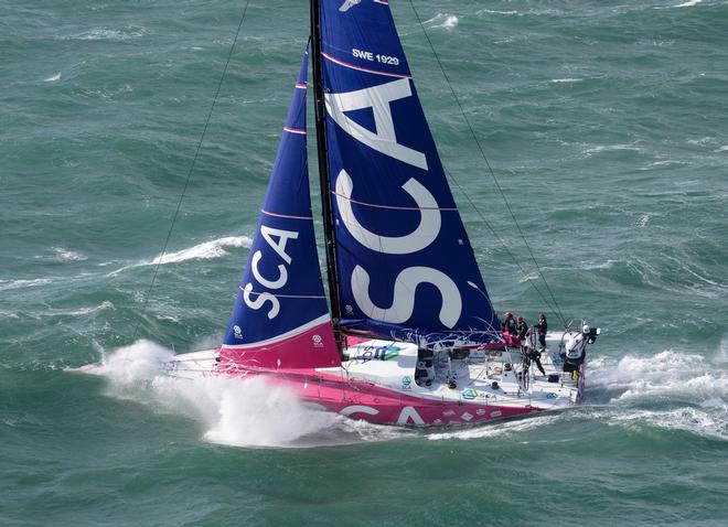 October 4 2013 - Team SCA sailing trials in the English Channel © Rick Tomlinson/Volvo Ocean Race http://www.volvooceanrace.com