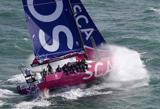 October 4 2013 - Team SCA sailing trials in the English Channel © Rick Tomlinson/Volvo Ocean Race http://www.volvooceanrace.com