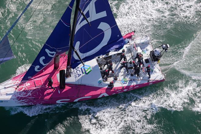 October 4 2013 - Team SCA sailing trials in the English Channel © Rick Tomlinson/Volvo Ocean Race http://www.volvooceanrace.com