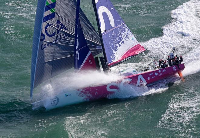 October 4 2013 - Team SCA sailing trials in the English Channel © Rick Tomlinson/Volvo Ocean Race http://www.volvooceanrace.com