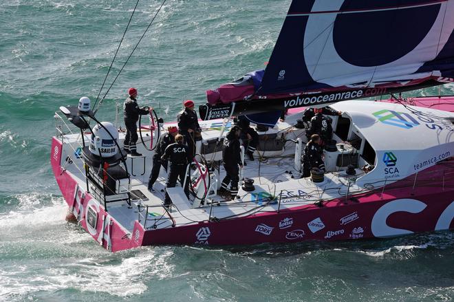 October 4 2013 - Team SCA sailing trials in the English Channel © Rick Tomlinson/Volvo Ocean Race http://www.volvooceanrace.com