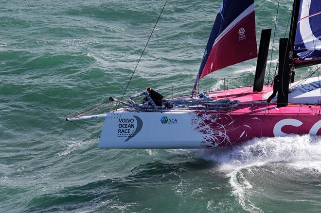 October 4 2013 - Team SCA sailing trials in the English Channel © Rick Tomlinson/Volvo Ocean Race http://www.volvooceanrace.com