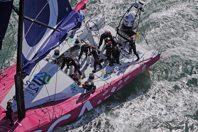 October 4 2013 - Team SCA sailing trials in the English Channel © Rick Tomlinson/Volvo Ocean Race http://www.volvooceanrace.com