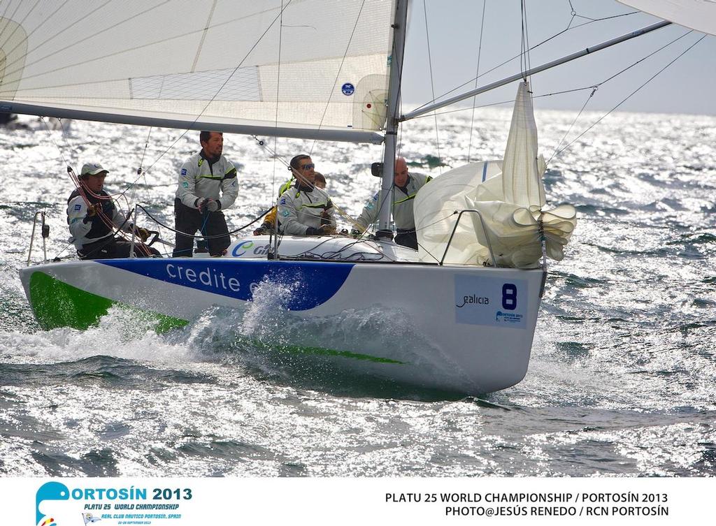 Platu 25 World Championships, PortosÃ­n , Galicia, Spain. 24-29 September 2013. Day 3 Â© photo copyright  Jesus Renedo http://www.sailingstock.com taken at  and featuring the  class