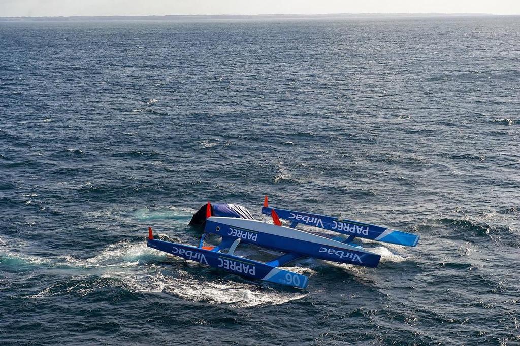 MOD70 Virbac-Paprec capsized ahead of the Transat Jacques Vabre photo copyright Yvan Zedda http://www.zedda.com. taken at  and featuring the  class