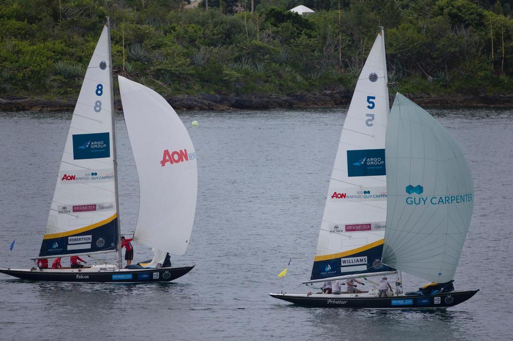 GAC Pindar and WAKA Racing at the Argo Group Gold Cup, Bermuda, part of the Alpari World Match Racing Tour.<br />
<br />
 © onEdition http://www.onEdition.com