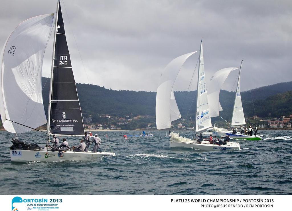 Platu 25 World Championships, PortosÃ­n , Galicia, Spain. 24-29 September 2013 , final Â© photo copyright  Jesus Renedo http://www.sailingstock.com taken at  and featuring the  class