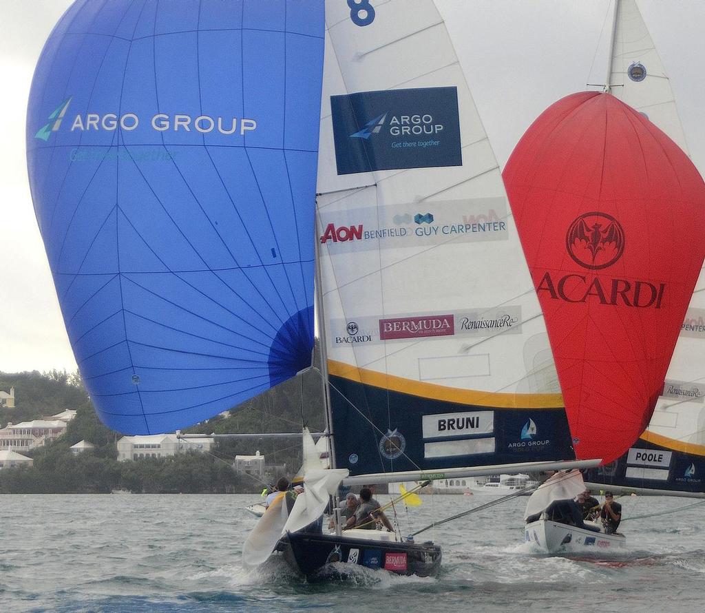 Bruni defeated newcomer Poole in the Group 1, stage 1 Qualifying round-robin at the 2013 Argo Group Gold Cup, Stage 5 of the Alpari World Match Racing Tour, in Hamilton BERMUDA.  ©  Talbot Wilson / Argo Group Gold Cup http://www.argogroupgoldcup.com/