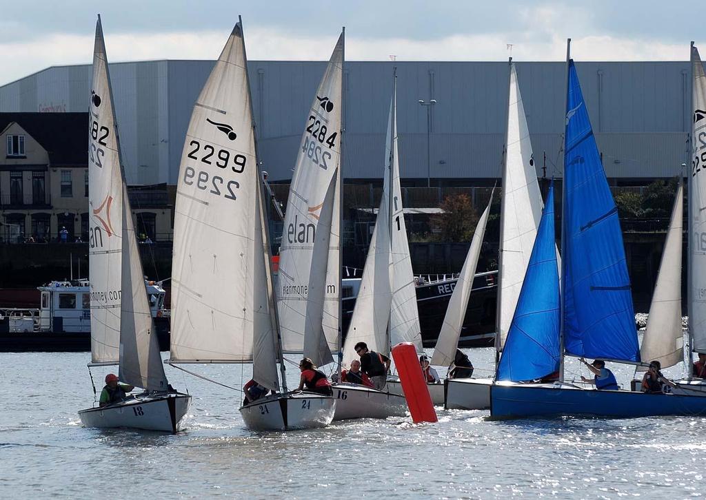 Congestion on the Bosuns' race course - 2013 London Regatta photo copyright Clive Reffell http://www.photoboxgallery.com/ahoythere taken at  and featuring the  class